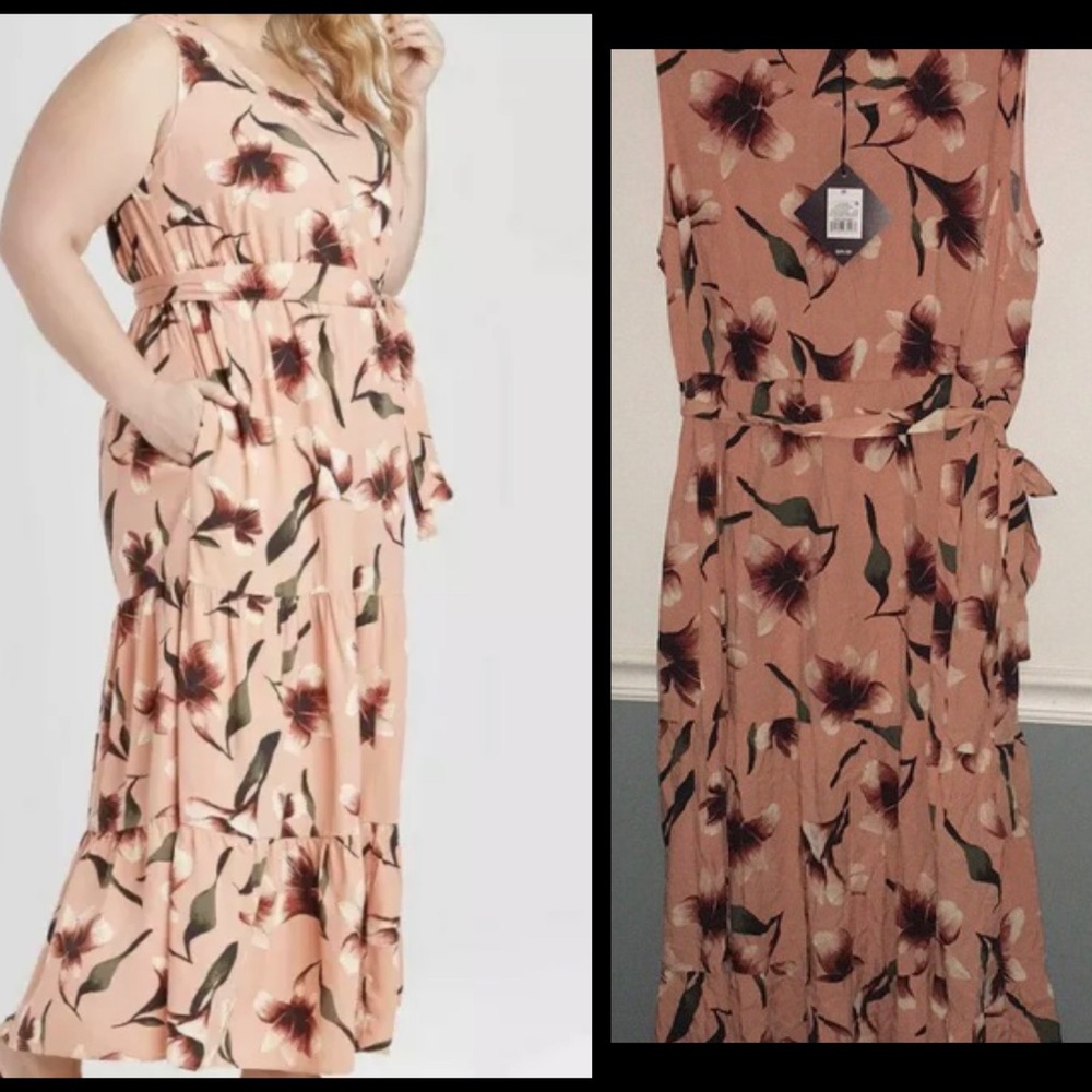 BNWT Ava & Viv Plus Size Floral Summer Maxi Dress - Picture 2 of 5